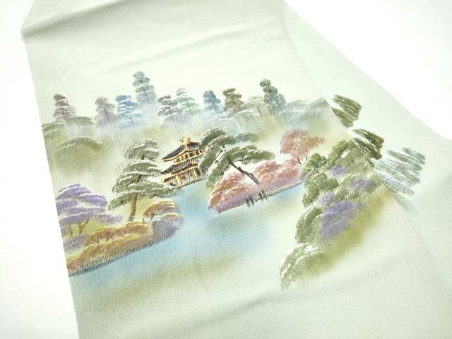 平和屋の平和屋着物●九寸名古屋帯　手描き　金彩　鬼しぼ縮緬　正絹　逸品　CABH4842hy｜アングル2