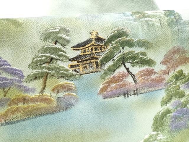 平和屋の平和屋着物●九寸名古屋帯　手描き　金彩　鬼しぼ縮緬　正絹　逸品　CABH4842hy｜アングル3