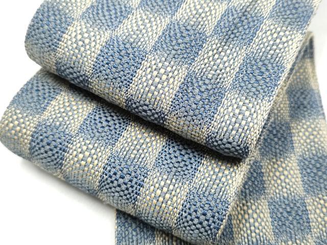 平和屋着物●男性　本場筑前博多織　角帯　市松文様　正絹　逸品　CABG8956hy