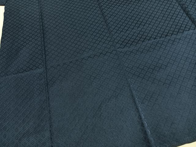 平和屋着物●男性　色紋付　羽織セット　菱地紋　紺色　銀通し地　洗える着物　AABI8964fy heiwaya-11210235 平和屋 サンプル画像3
