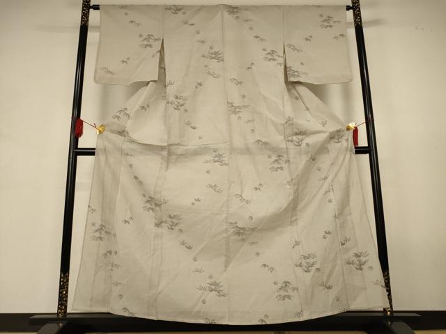 平和屋着物＊夏物　小紋　紗　笹文　洗える着物　AABK2629jd