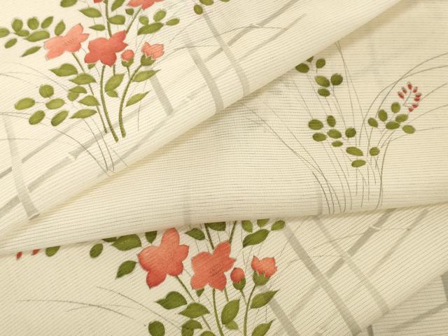 平和屋の平和屋着物＊夏物 小紋 反物 着尺 絽 五泉 桔梗 萩 逸品 未使用 DABH2722zzz｜アングル3