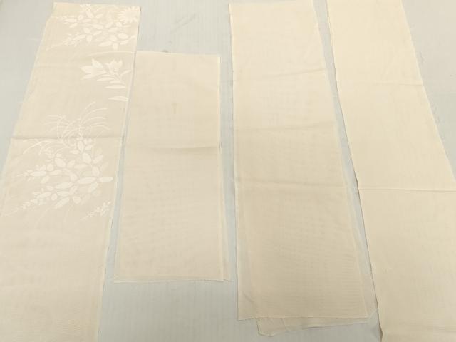 平和屋着物＊夏物 付下げ 解き反物 着尺 裁断済 絽 桔梗萩花文 逸品 DABH2723zzz