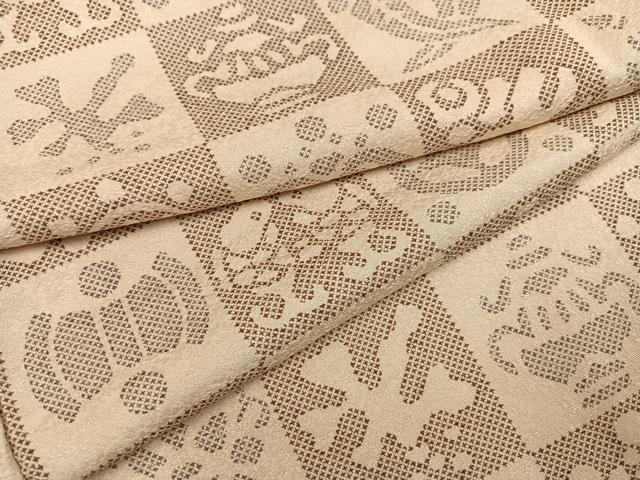 平和屋着物●上質な小紋　市松文　正絹　逸品　AABG5745ph