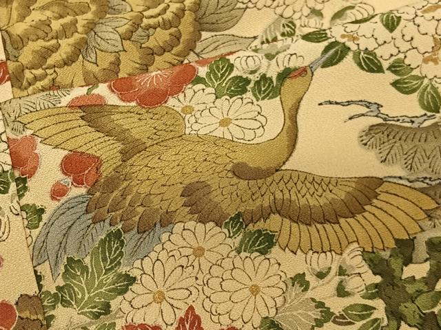 平和屋着物■上質な小紋 飛鶴枝花文 正絹 逸品 CAAQ5614ua