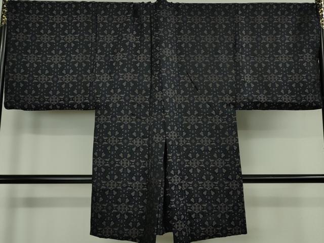 平和屋本店∞極上　男性　長羽織　キングサイズ　お召地　名物裂文様　逸品　DZAB8467kh6