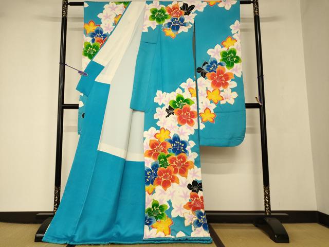 平和屋の平和屋本店●お引きずり・お引き摺り・引き振袖　和装　結婚式　舞妓　芸妓　芸者　衣装　駒刺繍　舞花文　金彩　逸品　AABJ2744fw｜アングル2