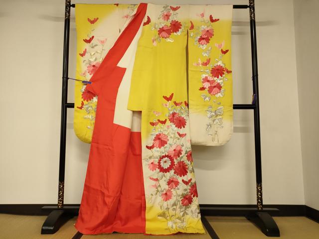 平和屋の平和屋本店●お引きずり・お引き摺り・引き振袖 和装 結婚式 舞妓 芸妓 芸者 衣装 総刺繍 草花文 暈し染め 金銀糸 逸品 AABJ2758fw｜アングル2