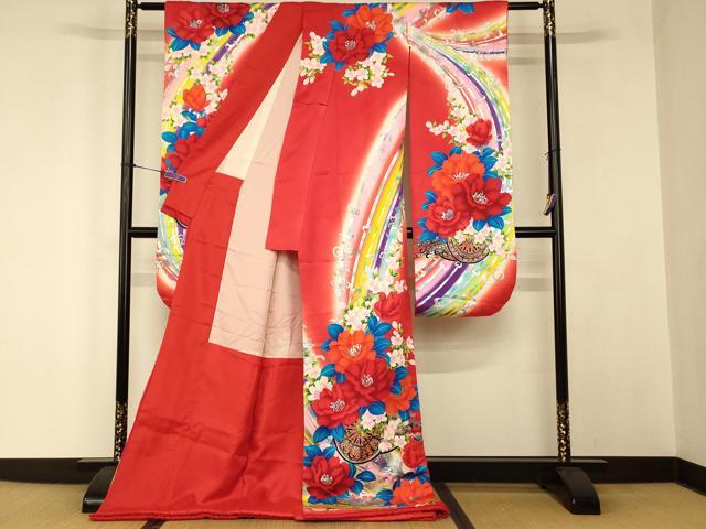 平和屋の平和屋本店●お引きずり・お引き摺り・引き振袖　和装　結婚式　舞妓　芸妓　芸者　衣装　孔雀花車文　暈し染め　銀彩　逸品　AABJ2781fw｜アングル2