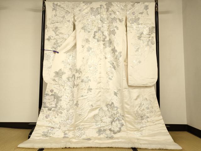 平和屋本店●IKKO　白打掛　白無垢　和装　婚礼　結婚式　花嫁　神社挙式　刺繍　枝花文　金糸　金銀彩　逸品　AABJ2802fw