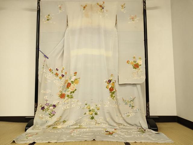 平和屋本店●お引きずり・お引き摺り・引き振袖 和装 結婚式 舞妓 芸妓 芸者 衣装 駒刺繍 草花光琳水文 金糸 金彩 逸品 AABJ2804fw
