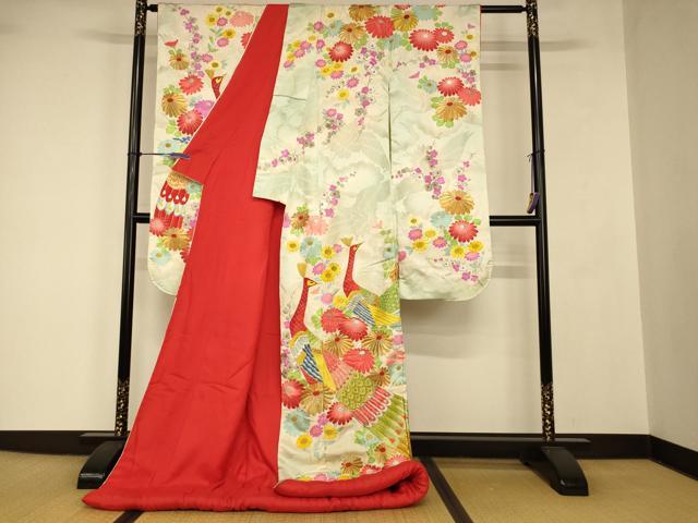平和屋の平和屋本店●色打掛　和装　婚礼　結婚式　花嫁　神社挙式　唐織　孔雀枝花文　暈し染め　金銀糸　逸品　AABJ2783fw｜アングル2