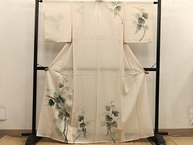 D756 訪問着　蔦の葉　手描き　正絹　着物　単衣　未使用極美品 楽天市場】着物 蔦の通販