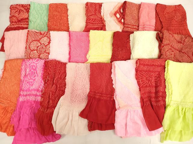 平和屋着物[]七五三　女の子　和装小物　帯揚げ25枚セット　総絞り　中抜き絞り　正絹　逸品　AABK9099ja