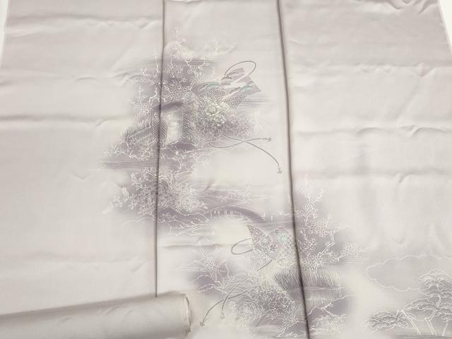 平和屋着物▼付下げ 反物 着尺 刺繍 色紙風景花松文 暈し染め 逸品 未使用 DABG9131we