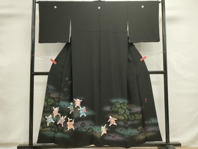 平和屋着物■豪華黒留袖 作家物 童子遊び 暈し染め 金彩 正絹 逸品 DABI0599cd