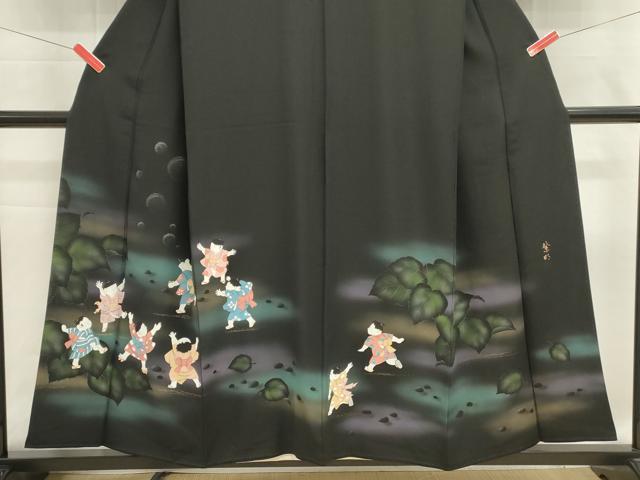 平和屋の平和屋着物■豪華黒留袖 作家物 童子遊び 暈し染め 金彩 正絹 逸品 DABI0599cd｜アングル3