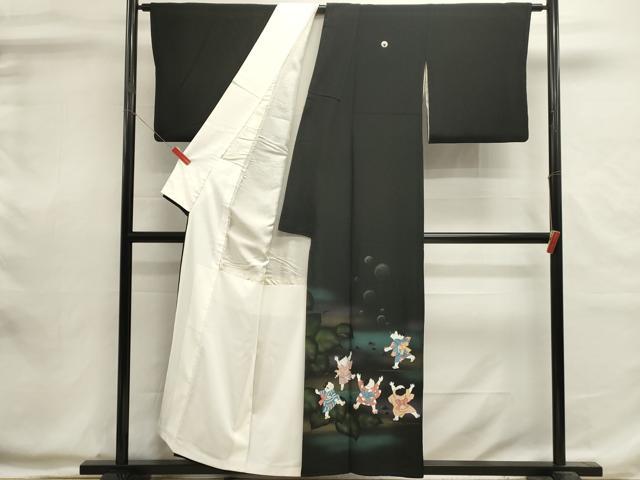 平和屋の平和屋着物■豪華黒留袖 作家物 童子遊び 暈し染め 金彩 正絹 逸品 DABI0599cd｜アングル2