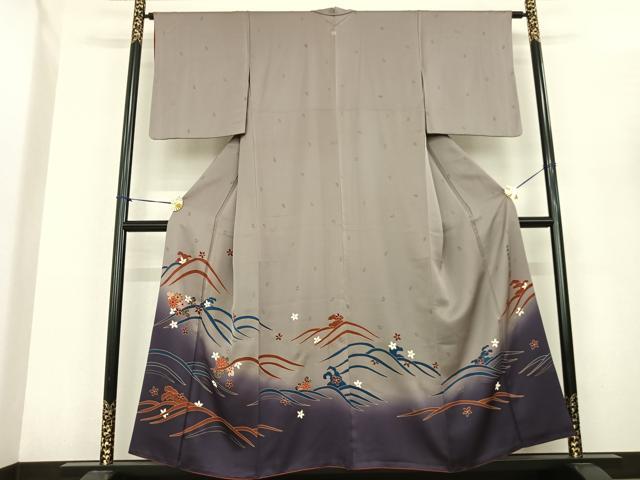 平和屋着物●世界的友禅作家　千地泰弘　色留袖　舞花文　暈し染め　正絹　逸品　AABF0425fy