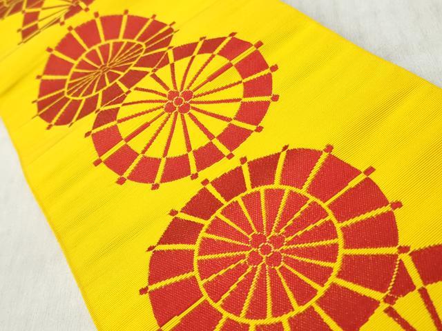 平和屋着物◎本場筑前博多織 半幅帯 番傘 正絹 逸品 CABJ3686qe
