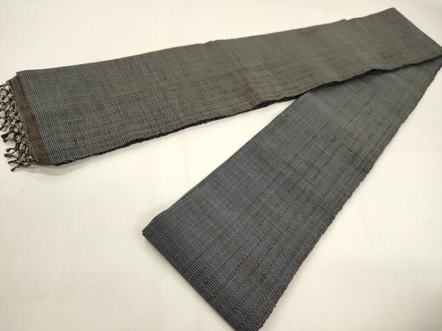■■■　サイズ　■■■ 長さ 428cm（房2cm） 幅 10.5cm程 ■■■　商品詳細　■■■ 【交織】 状態は締めてはおりますが 特に目立ったシミ汚れなどもなく大変良い状態です。 お安く出品致しますので、是非この機会にいかがでしょうか？ ■■■　注意事項　■■■ ■モニター発色の具合により色合いが異なる場合がございます。 ■寸法は多少の誤差が生じる場合がございますのでご了承ください。 ■縫込みの長さが左右非対称の場合は短い部分を記載しております。 左右非対称であってもご返品・お値引き等の保証は出来かねますので、ご了承の上ご購入をお願い致します。 ■シミ等のチェックには注意を払っておりますが、見落としがある場合もございますし、個人の見解も様々ですので神経質な方のご購入はお控えください。 ■箪笥に入っておりました着物や帯なので畳みシワや匂いがあるものもございます。 ■お休みは基本的に土日祝となりますが、その他臨時でお休みする場合がございますのでご了承ください。 ■商品の発送は平日のみの発送となります。 ■夜間と土曜、日曜日はお問い合わせの回答が遅れる場合がございます。 ■当店では、お直し、紋入れ、お手入れ等は承っておりません。 ■生地の状態（ヤケ、経年劣化等）によってはサイズ直しが出来ない場合がございます。 その点もどうかご了承のうえ、ご購入をお願いいたします。 ■弊社で取り扱う商品は一点ものにつき、時期や在庫状況に応じて金額が変更となる場合がございます。 ■検針は行っておりません。予めご了承いただきますようお願いいたします。 ■【洗える着物】と記載のある商品におきましては、商品お届け後に洗濯を行ってしまってからのご返品にはご対応しかねます。 念の為、専門店でのお手入れをお願いいたします。 ■写真に写っている物が全てになります。それ以外の付属品はございませんのでご了承ください。 ■状態に関する写真につきましては、掲載可能な写真枚数に限りがあるため、各箇所につき1枚参考画像を掲載しております。 ■着物のサイズ目安は下記を参考ください↓ ＜女性着物＞　お端折り次第で＋5cm　－1cmが着用可能サイズ 　例）身丈170cmの場合、身長160cm～175cm ＜男性着物＞　身丈＋約25cm～27cm程が適応身長 　例）身丈155cmの場合、身長180～182cm