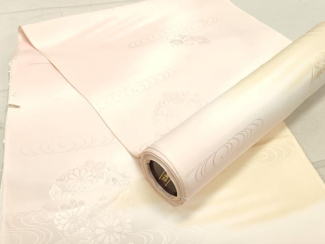 平和屋着物▼長襦袢　反物　着尺　流水花丸地紋　暈し染め　逸品　未使用　DAAY7066zy