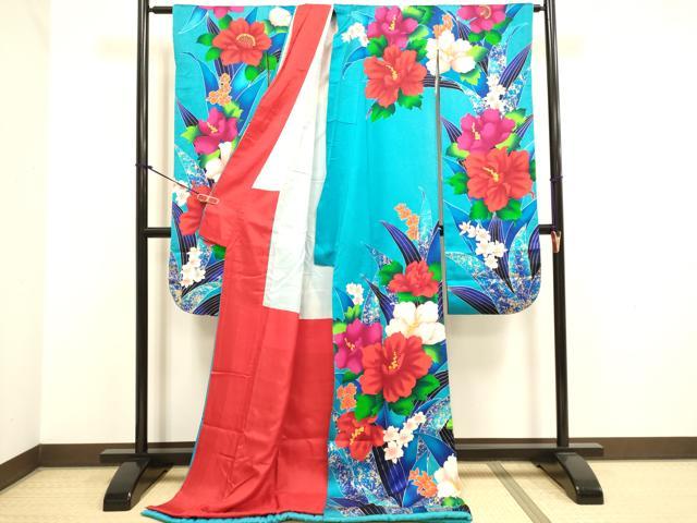 平和屋の平和屋本店●お引きずり・お引き摺り・引き振袖　和装　結婚式　舞妓　芸妓　芸者　衣装　草花文　金彩　逸品　DABH4787du｜アングル2