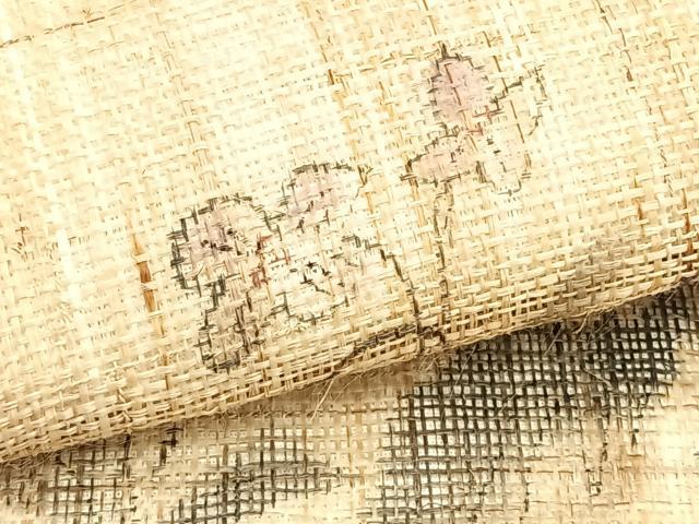 平和屋の平和屋着物＊夏物　九寸名古屋帯　手描き　枝花文　麻　逸品　CABJ4750fb｜アングル3