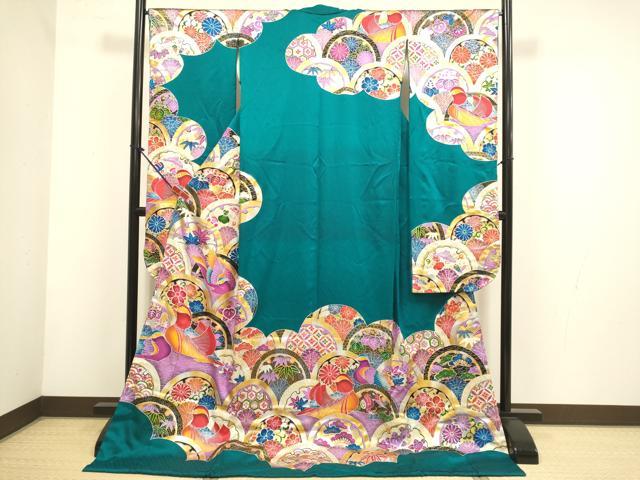 平和屋本店●お引きずり・お引き摺り・引き振袖　和装　結婚式　舞妓　芸妓　芸者　衣装　鴛鴦吉祥花文　金銀彩　逸品　DABH4796du