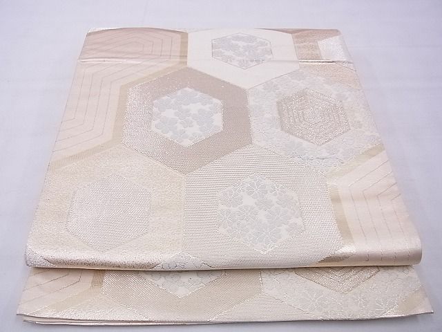 平和屋着物■六通柄袋帯 唐織 毘沙門亀甲花文 金糸 逸品 n-xi0336