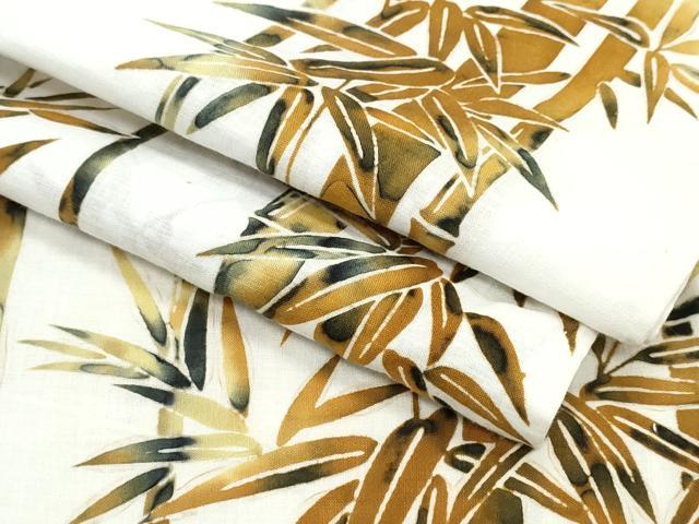 平和屋着物∴夏物　浴衣　笹竹文　綿　逸品　CAAY4629ng