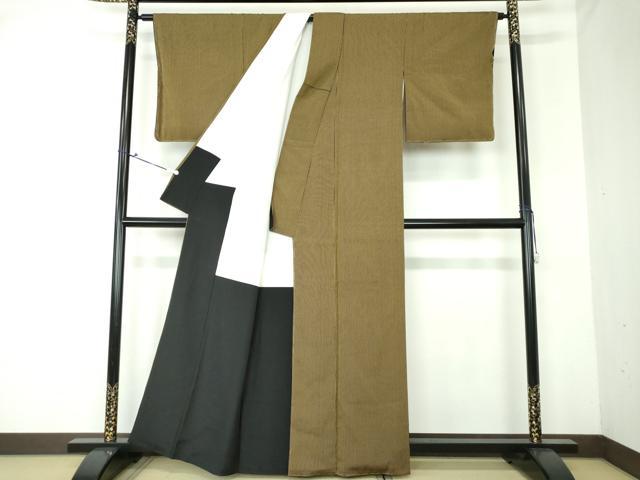 平和屋着物●上質なお召　縞　正絹　逸品　未使用　DAAQ3434ps