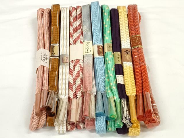 平和屋着物●和装小物　帯締め10本セット　礼装用　組紐　高麗組　金糸　逸品　未使...