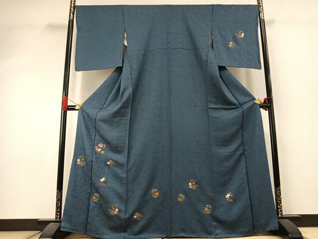 平和屋着物●訪問着　総刺繍　草花文　金糸　ますいわ屋扱い　正絹　逸品　AABJ4215fy