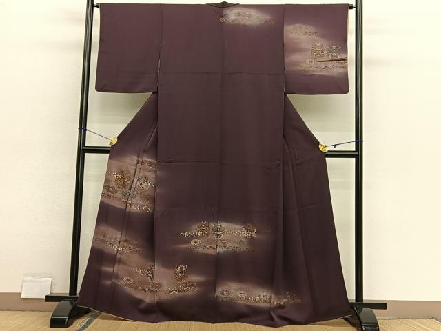 平和屋着物■訪問着 向かい鳳凰飾花文 暈し染め 金銀彩 正絹 逸品 BAAX2898hv
