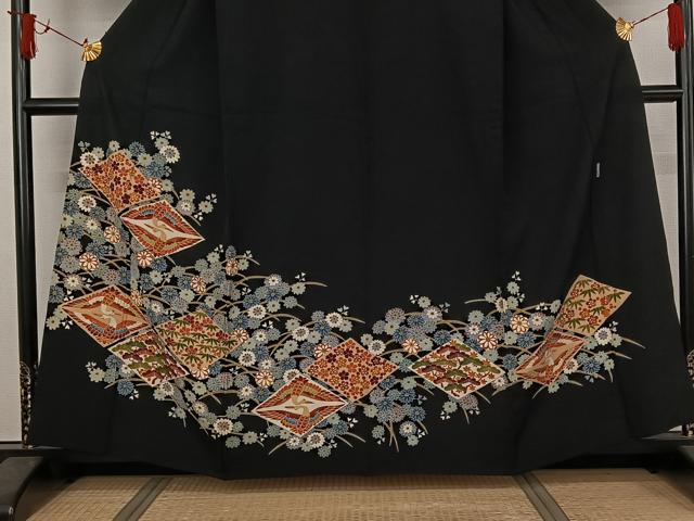 平和屋着物▽本加賀友禅作家　押田正義　黒留袖　単衣　松竹梅　鶴　正絹　逸品　AABJ1792jh heiwaya-11228389 平和屋 サンプル画像3