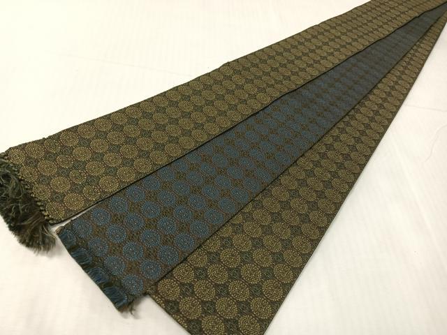 平和屋着物●男性　本場筑前博多織　両面　角帯　吉祥丸文　正絹　逸品　CABG7999vp