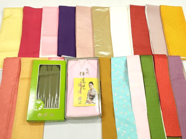 平和屋着物▼和装小物 重ね衿・伊達衿まとめて20点 紗綾形 七宝 桧垣 桜 菊 金彩 未...