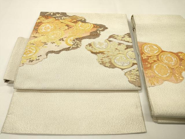 平和屋着物▼つけ帯 明つづれ 道長 金糸 正絹 逸品 DABH7198fe