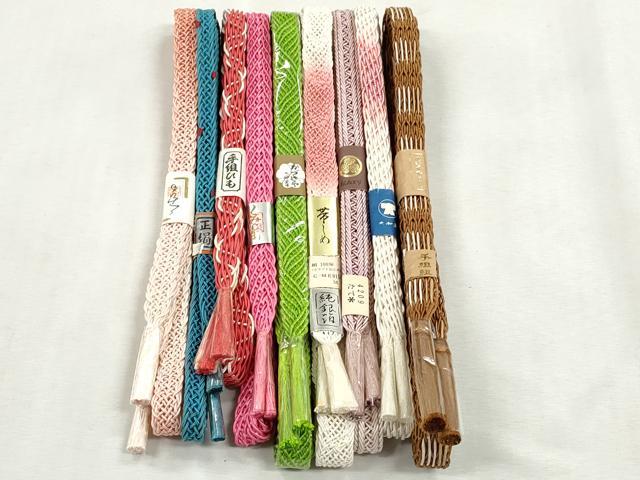 平和屋着物＊夏物　和装小物　上質な帯締め10本セット　レース織　銀糸　逸品　未...