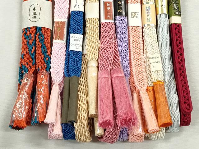 平和屋の平和屋着物＊夏物　和装小物　上質な帯締め10本セット　レース織　銀糸　さが美扱い　逸品　未使用　CABJ3957qe｜アングル3