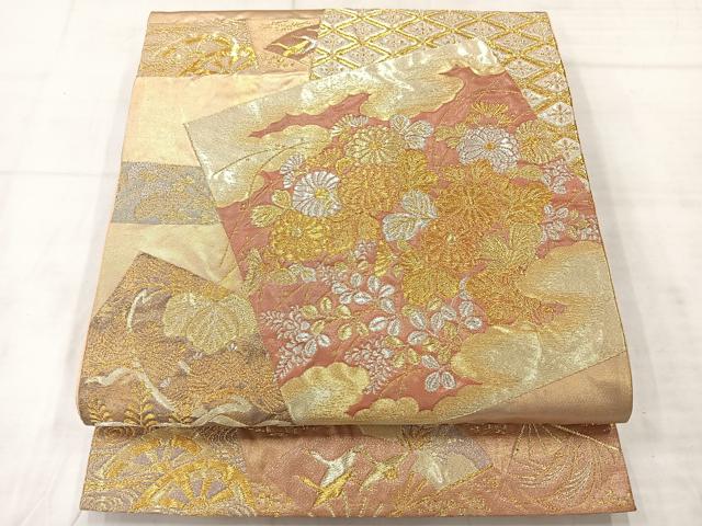 平和屋着物◎六通柄袋帯 高台寺蒔絵文 金糸 正絹 逸品 AABE3043uk