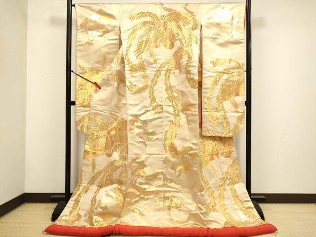 平和屋本店●色打掛 お引きずり 和装 婚礼 結婚式 花嫁 神社挙式 鳳凰松文 金糸 逸...