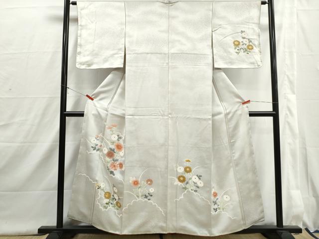平和屋着物■訪問着 刺繍 草花文 金彩 正絹 逸品 DABI1624qa
