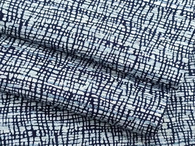 平和屋着物∴夏物　男性　浴衣　幾何学文様　リップル生地　綿　逸品　CABH1219ng