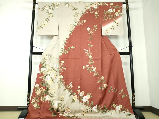 平和屋着物●訪問着 更紗花文 金彩 ロング丈 正絹 逸品 未使用 DAAQ3440ps