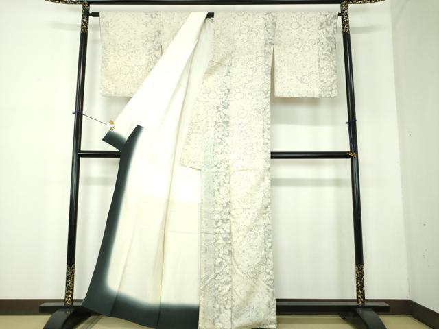 平和屋の平和屋着物●上質な小紋　紬地　手描き　辻が花　正絹　逸品　DABF7762ps｜アングル3