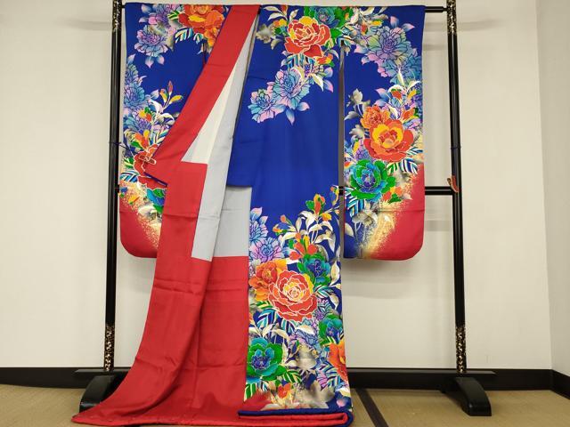 平和屋の平和屋本店●お引きずり・お引き摺り・引き振袖　和装　結婚式　舞妓　芸妓　芸者　衣装　駒刺繍　草花文　金銀彩　AABJ1213ou｜アングル2