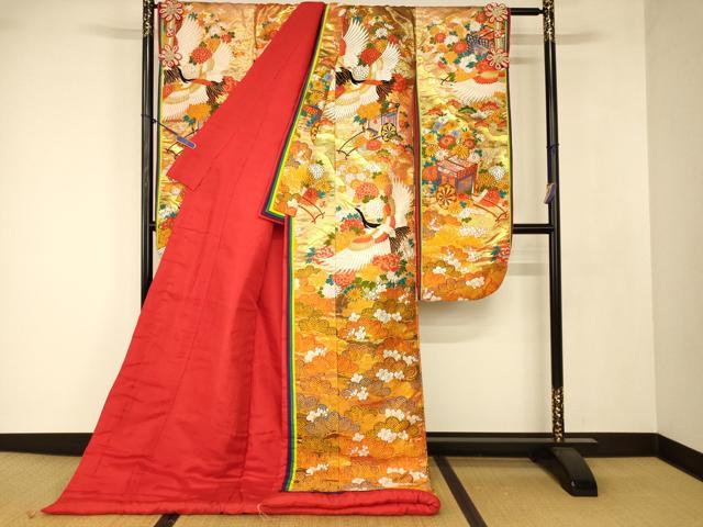 平和屋の平和屋本店●西陣工芸織　和装　色打掛　婚礼　結婚式　神社挙式　花嫁　唐織　金銀糸　慶松鶴　逸品　AABJ2654fw｜アングル2