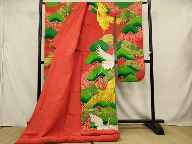 平和屋の平和屋本店●色打掛　和装　婚礼　結婚式　花嫁　神社挙式　駒刺繍　飛鶴松文　金銀糸　逸品　AABJ5834ou｜アングル2